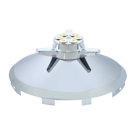 Front Hub Cap Chrome Gun Cylinder Spinner 0.44" Lip - 10177 | 