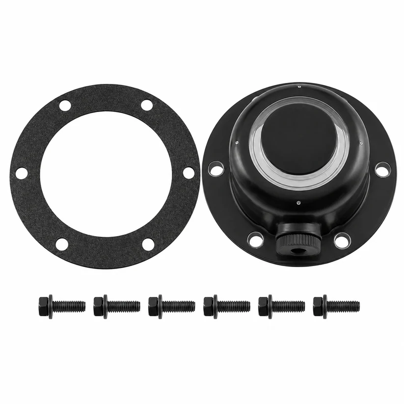 Hub Cap Oil Bath 6-Bolt 4.50" BCD Aluminum Inspection Window - 180.CR1612-C40 | 